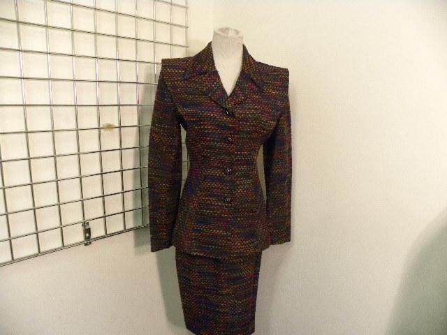 TERRY Multicolored Confetti Boucle 2 Pc Skirt Suit 34/2  