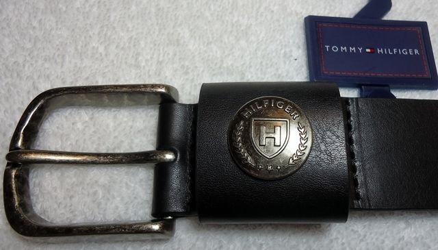   HILFIGER MENS LEATHER BELT  BUTTON LOGO ALL SIZES PERFECT 4 JEANS