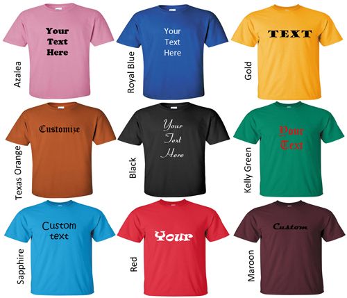 Create Your Personalized Custom text T shirt  