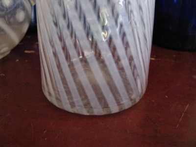   Opalescent Swirl Cylinder Shape Barber Bottle late 1890s  