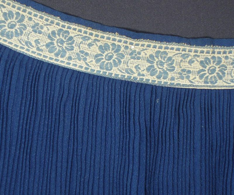   blue pleated wrap skirt Slovak/Czech ethnic clothing folk costume kroj