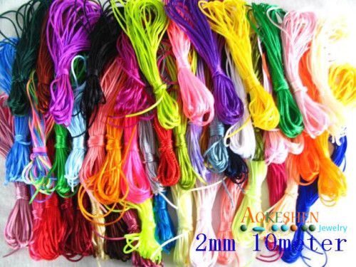 10m 2mm dia. Nylon Chinese Knot Rattail Beading Jewelry Craft Cord 