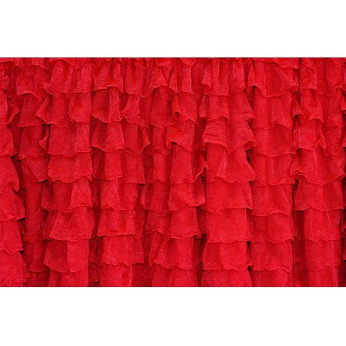 Pre Ruffled Ruffle Fabric 2 Inch Wide Red  