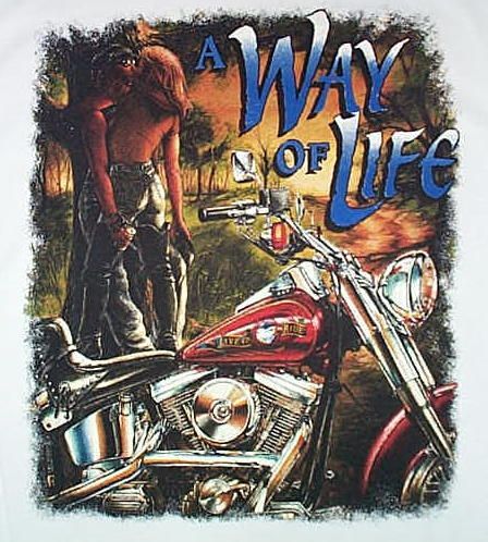 NEW Mens/Women A WAY OF LIFE Harley Motorcycle T Shirt  