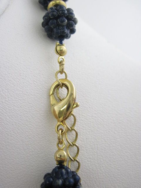 Description You are bidding on a DESIGNER Vintage Blueberry Gold Tone 