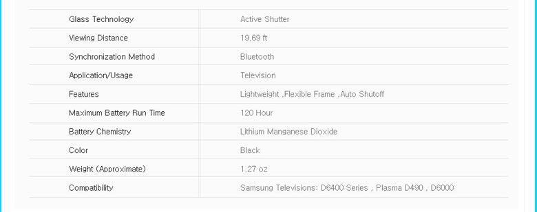    3050GB 3D Glasses Battery Type 2 Pair SSG 3100GB NEW Follow UP Model