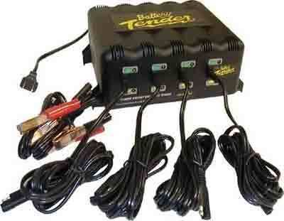 Deltran Battery Tender 4 Bank Charger 12 Volt @ 1.25 Amp Includes 4 57 