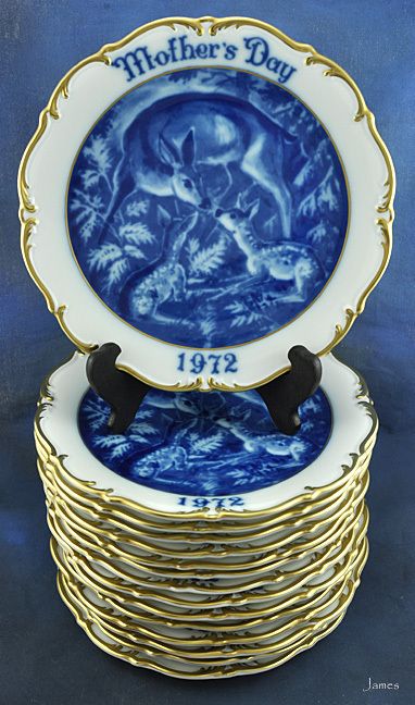 15 Dresden Mothers Day 1972 China Plates Deer Design  