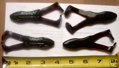 50 CHOCOLATE BROWN 4 RIBBIT FROGS Topwater Bass Lures  