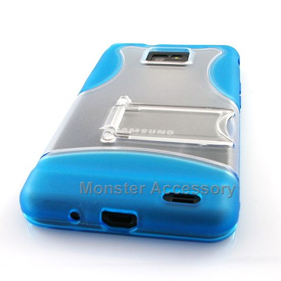 Blue Kickstand Hard Case Cover Samsung Galaxy S2 i9100  