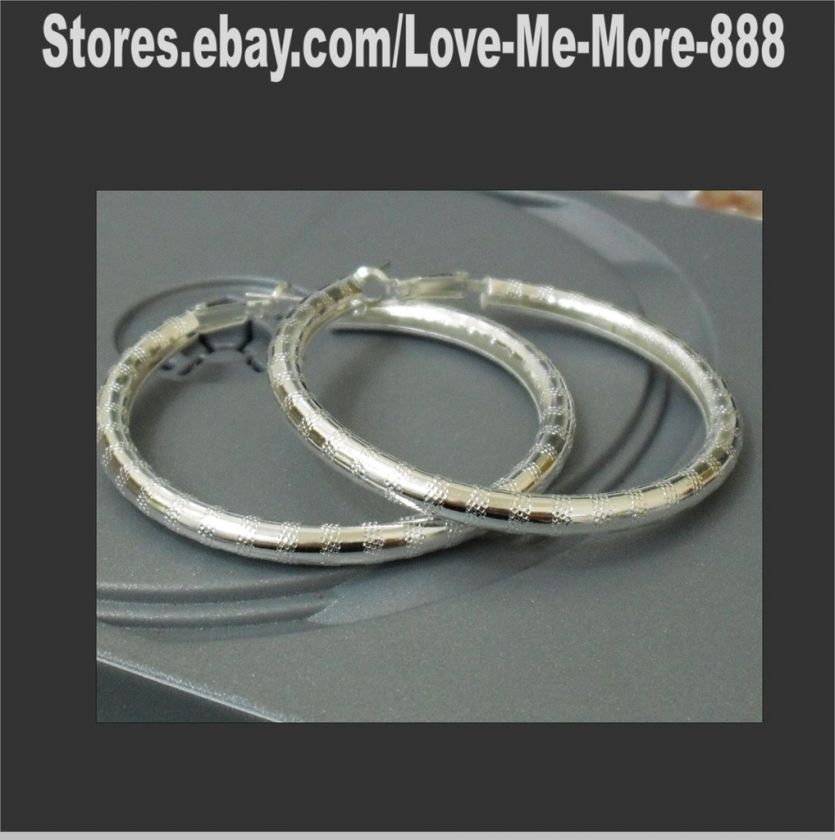 Womens 5 cm Big round edge silver Color earrings LM1616  