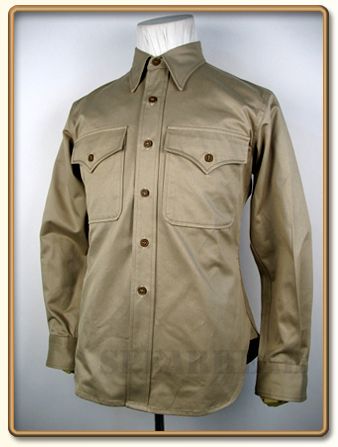 WW2 US Marine Corps Summer Service Khaki Shirt M  