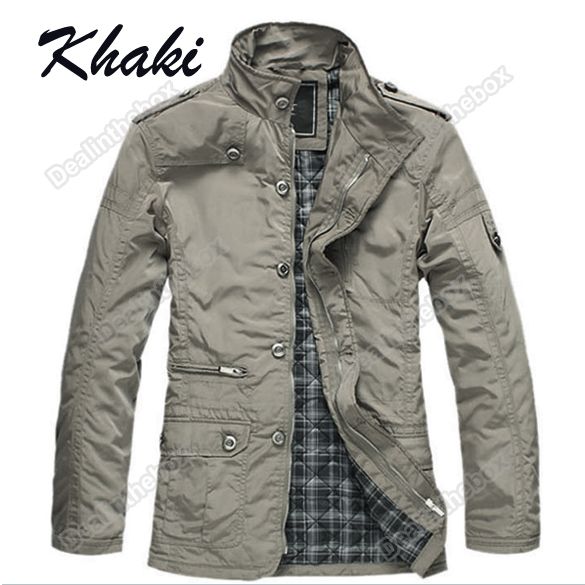   Mens Jacket Trench Coat Fashion Blazer plus cotton inside 2 colors