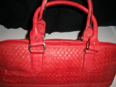 Red Woven Leather Bag Purse KB Katherines Bags EUC  