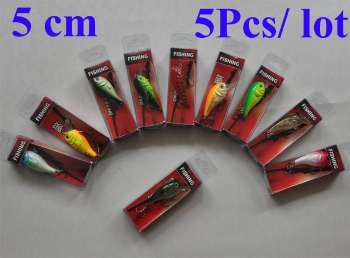 Pcs Fishing Lures 50mm 5g baits Crankbait hard Hook  