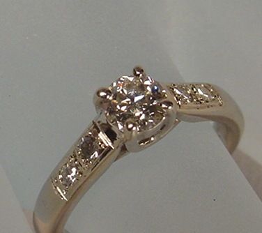 Ct+ Art Deco Diamond Engagement Ring 14K White Gold  