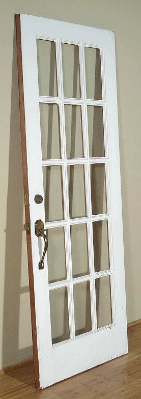 White Wood 15 Pane Glass Door GR D2  