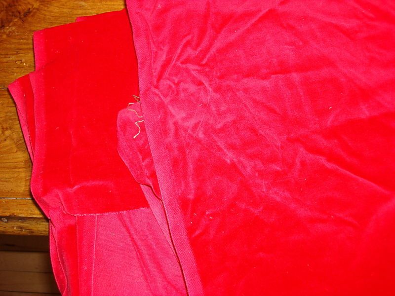 Vintage Cotton Fabric CRANBERRY RED VELVETEEN 5 Yds  