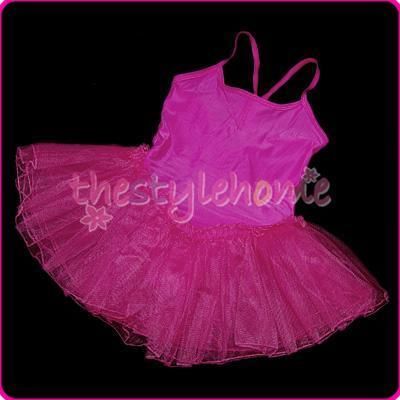   Fairy Party Leotard Ballet Costume Tutu Dress Skirt 4 5T Shocking Pink