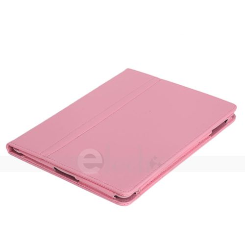 Apple iPad 2 Pink Leather Case Smart Cover with Stand  