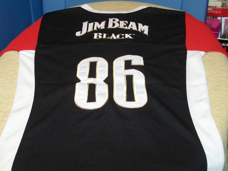 JIM BEAM BLACK Bourbon #86 Sewn Football JERSEY SM New  