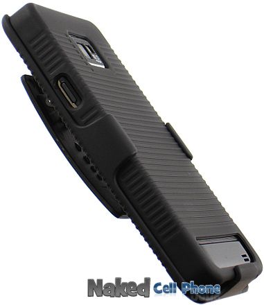 RUBBERIZED BLACK CASE + BELT CLIP HOLSTER FOR ATT SAMSUNG GALAXY S II 