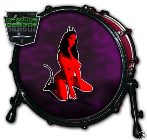 22 Custom Bass Drum Head   Devil Girl  