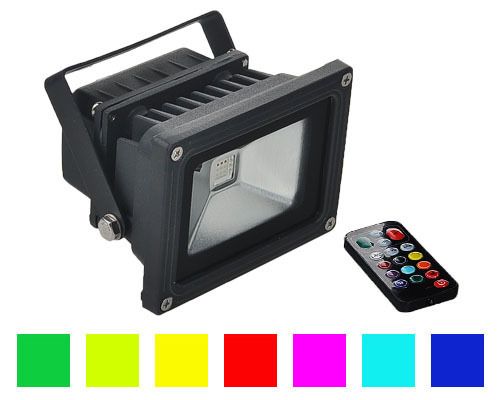 10w LED RGB Remote Control Color Flood Light Outdoor Wall Wash Lamp 