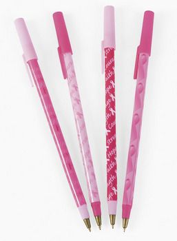   CANCER AWARENESS ITEM FUNDRAISING PENS PINK RIBBON WRITES SMOOTH