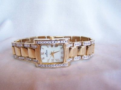 AK Anne Klein Watch, Womens GOLD TONE w CRYSTAL ACCENTS 10/7126 #L51 