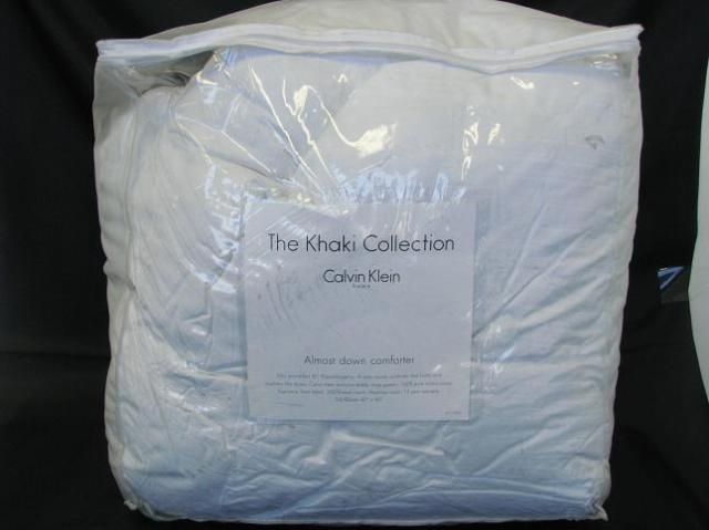 Calvin Klein Home The Khaki Collection White Full / Queen Almost Down 