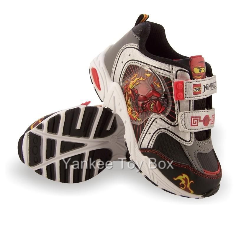 LEGO NINJAGO TODDLER BOYS ATHLETIC SHOES BLACK & SILVER VELCRO   SIZES 