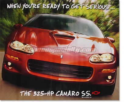 PAIR of 2001 Chevy Camaro SS Posters   NEW   SLP   LS1  