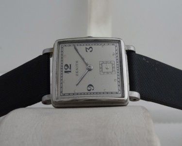 VERY RARE VINTAGE SQUARE ZENITH MANUAL SILVERED DIAL MANUAL WINDING 