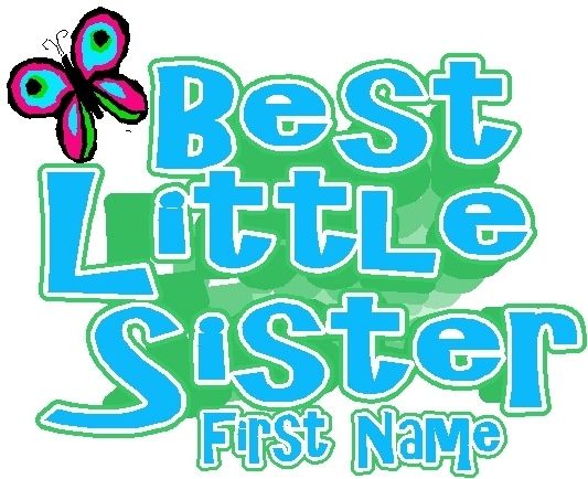 BUTTERFLY BEST LITTLE SISTER T SHIRT DESIGN DECAL NEW  