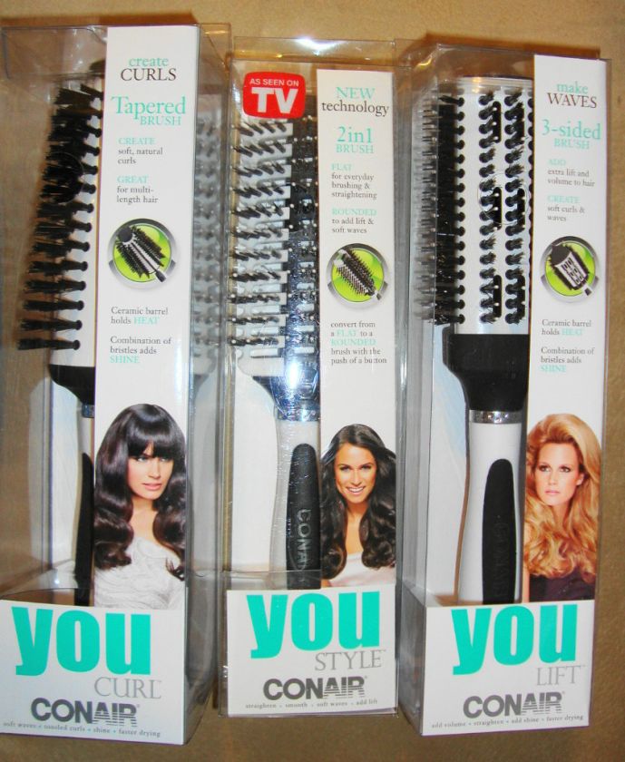 CONAIR  YOU STYLE,YOU LIFT&YOU CURL MULTI PURPOSE BRUSHES UNIQUE NEW 