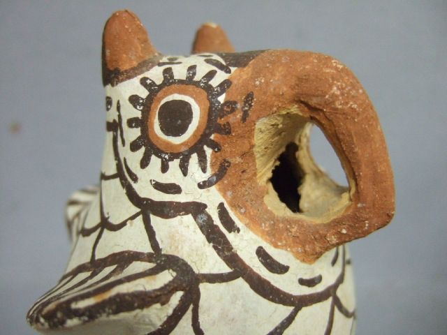 1950 Vintage Zuni Pueblo Pottery OWL Effigy Figure C.K.  