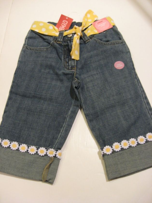 NWT Gymboree LADY DAISY Denim Jean shorts capris 4 4T  