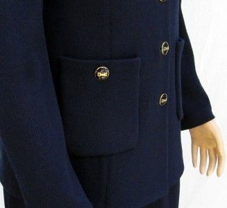 ST JOHN KNITS NAVY SANTANA JACKET SIZE 6  