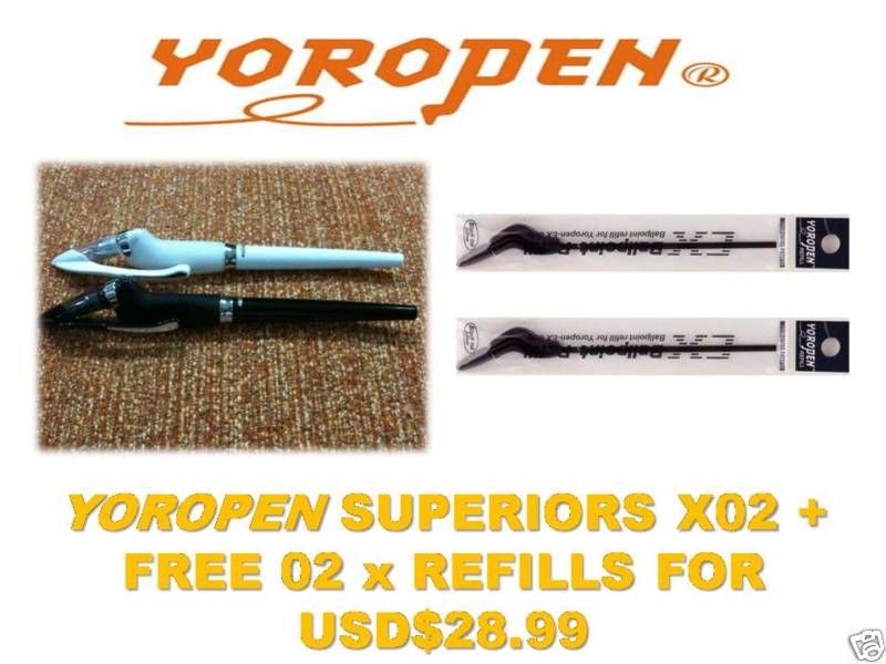 YOROPEN SUPERIORS x 02 + FREE 02 REFILLS + SHIP TO USA  