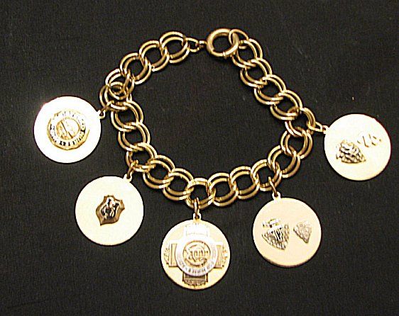 EARLY 20th CENTURY g.f.NURSE CHARM BRACELET *rare*  