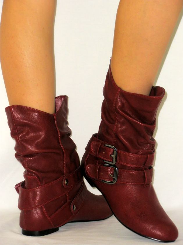 SO COMFY Flat Slouchy Calf Buckle Riding Boot  