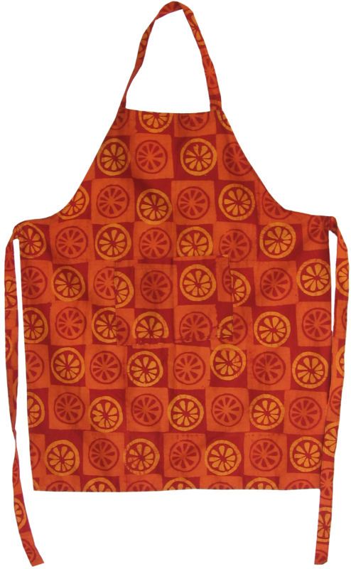 Batik Fabric Apron, Blue Fish or Orange   Global Mamas  