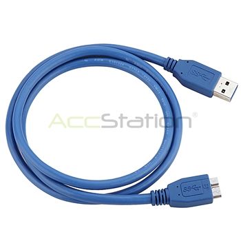 3FT 3 Feet Blue USB 3.0 Cable A Male to B Micro 5Gbps SuperSpeed 