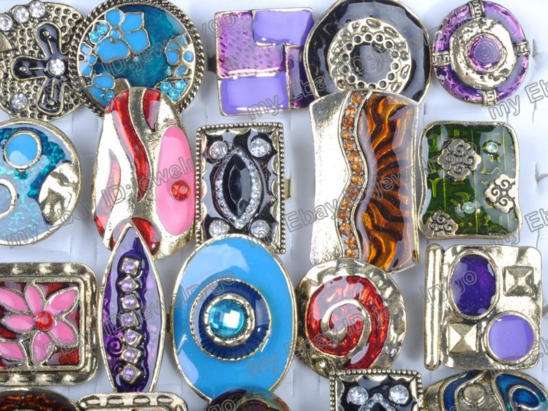 wholesale mix lots 10 craft enamel fashion rings HE29  