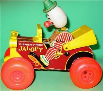 Vintage ©1965 Fisher Price Jolly Jalopy W/ Clown #724  