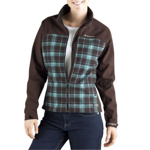 FJ371 DICKIES WOMENS SOFTSHELL PLAID HOODED JACKET  