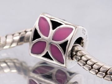 Coffee cup, Pink clover, Sunflower, Purse CHARM 925 SILVER EUROPEAN 