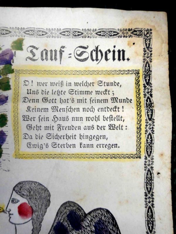 1850 antique FRAKTUR ~LOUIS WOTRING HAUSMAN n.wheithall lecha pa 