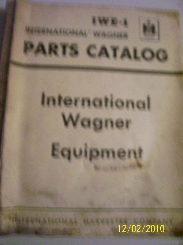 VINTAGE INTERNATIONAL PARTS MN  WAGNER LOADERS BACKHOES  